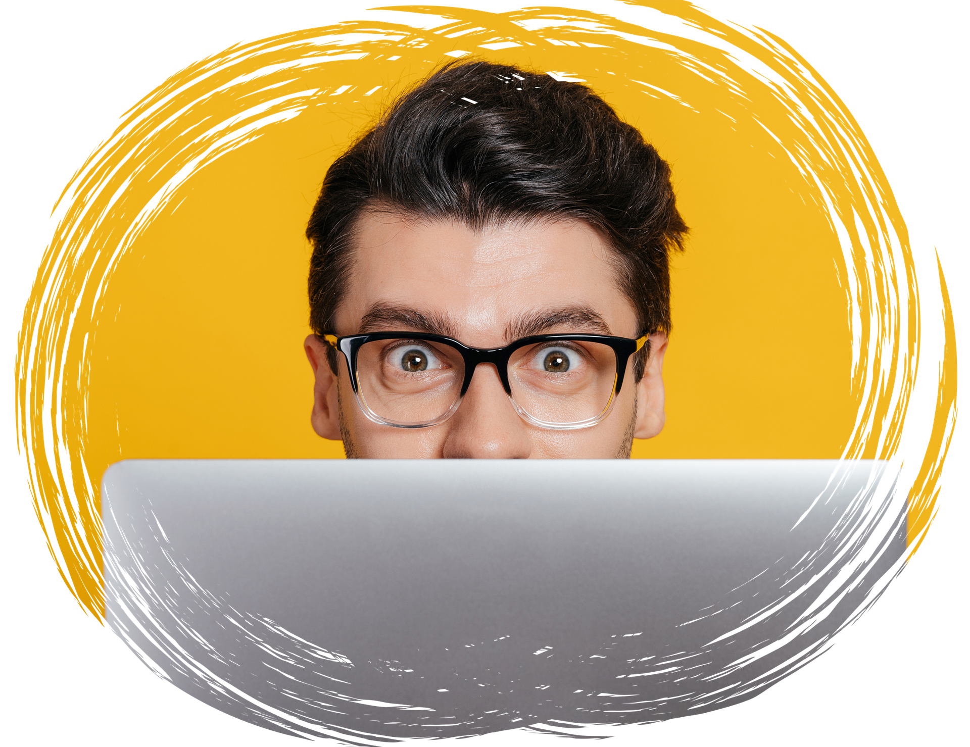 Content marketer reviewing a reactive marketing funnel diagram on a laptop while working at a desk